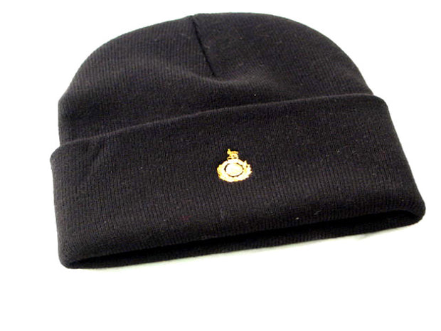 Royal Marines Knitted Beanie Hat with Embroidered Micro-Crest